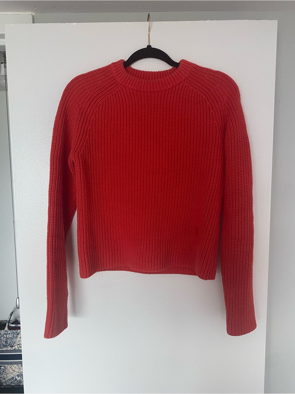 Tory Burch Red Ribbed Crewneck Sweater